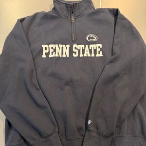 Penn State University Quarter Zip Sweatshirt Blue 84 2XL Navy Nittany Lion Logo